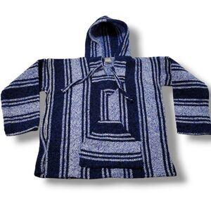 Baja Sweater Size Small Baja Hoodie Mexico Mexican Style Knit Sweatshirt W/ Flaw